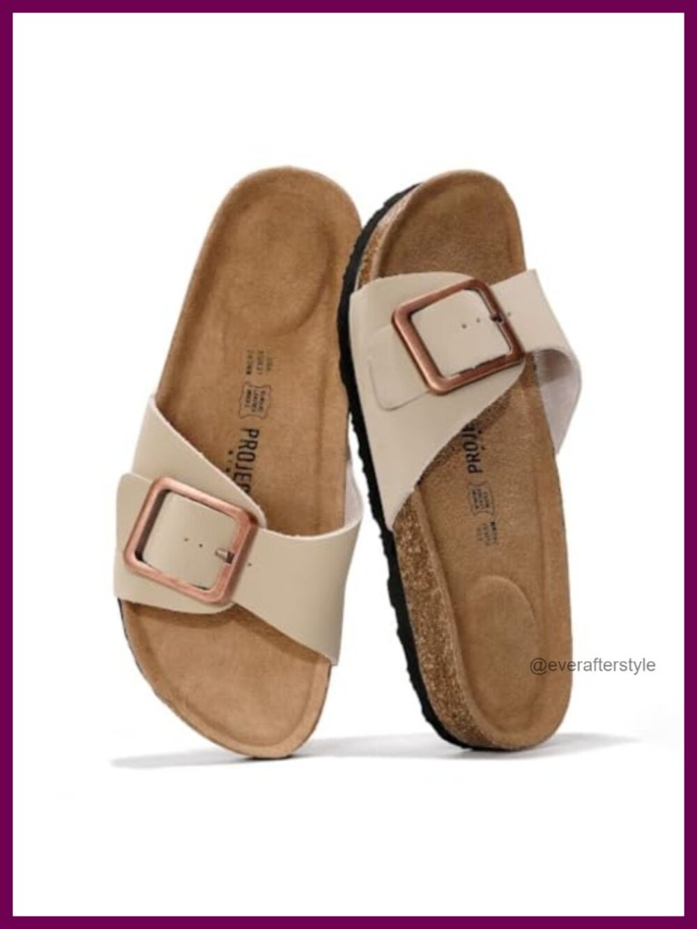 100% Genuine Leather Slide Sandals Women Cork Footbed Suede Insole